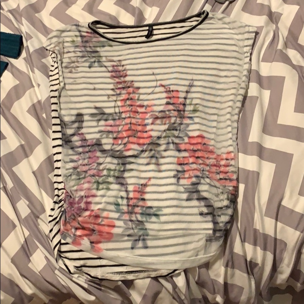 Stripe and flower shirt